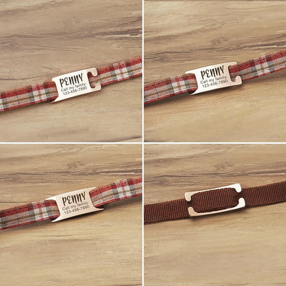 Personalized Dog and Cat Collar Tags, Slide-On Pet ID Tags, Silent, No Noise Tags Made of Stainless Steel, Custom Engraved