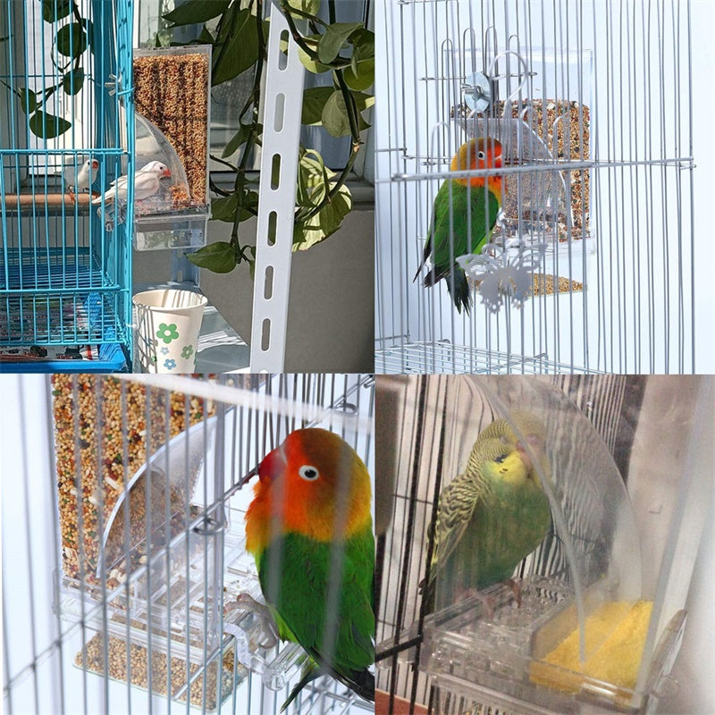 Bird Feeder Automatic Parrot Feeder Beverage Acrylic Seed Food Container Small And Medium-Sized Parrot Cage Accessories