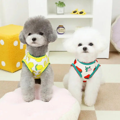 Summer Dog Clothes Soft Sleeveless Dog Apparel with Strawberry Pattern Comfortable Pet Shirts Summer Puppy Vest Clothes Pet Coat