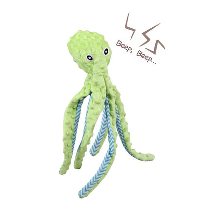 Sounding Animal Pet Dog Accessories Cartoon Plush Octopus Interactive Toy for Small Puppy Chihuahua Bite Resistant Pet Products
