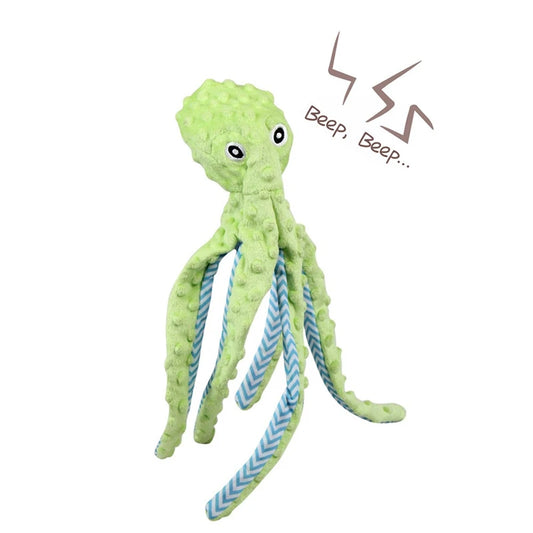Sounding Animal Pet Dog Accessories Cartoon Plush Octopus Interactive Toy for Small Puppy Chihuahua Bite Resistant Pet Products
