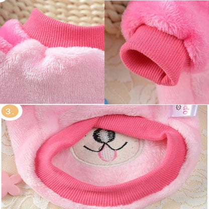 XS-XL Cute Winter Small Dog Cat Warm Vest Fleece Cartoon Printed Puppy Pet Cat Dog Clothes for Small Medium Dog Hoodie Chihuahua