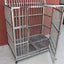 Dog cage, stainless steel square tube  Large bold  Folding square tube metal dog cage with tray Enough cage