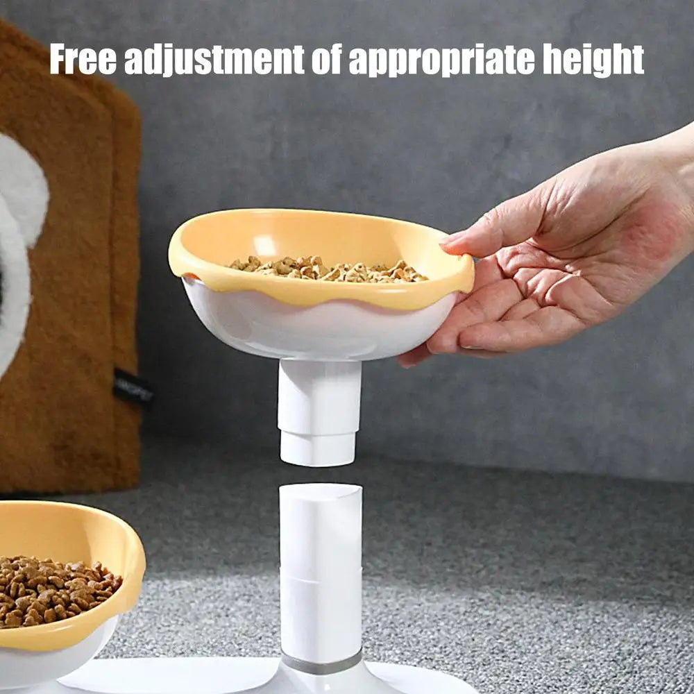 Cat Dishes For Food And Water Height Adjustable Pets Water And Food Bowl Set Large Capacity Cat Food Feeder And Waterer Set For