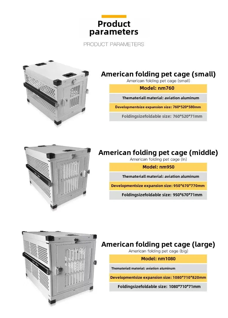 Car pet cage foldable aviation thickened dog cage Ventilated firm pet dog dog cat cage directly from the manufacturer