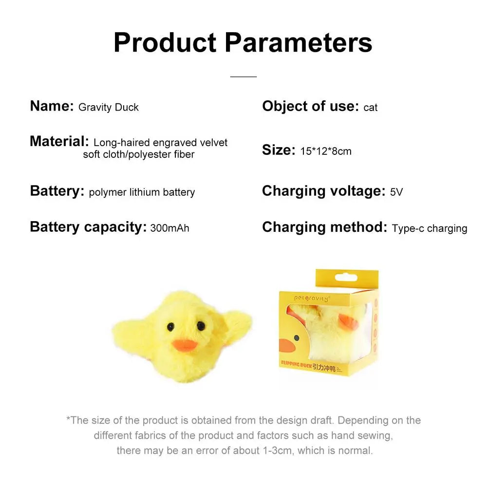 Interactive Cat Toys Flapping Duck Rechargeable Quack Chirping Beating Wings Vibrating Bird Toy Cat Teaser Toy For Cat Dog