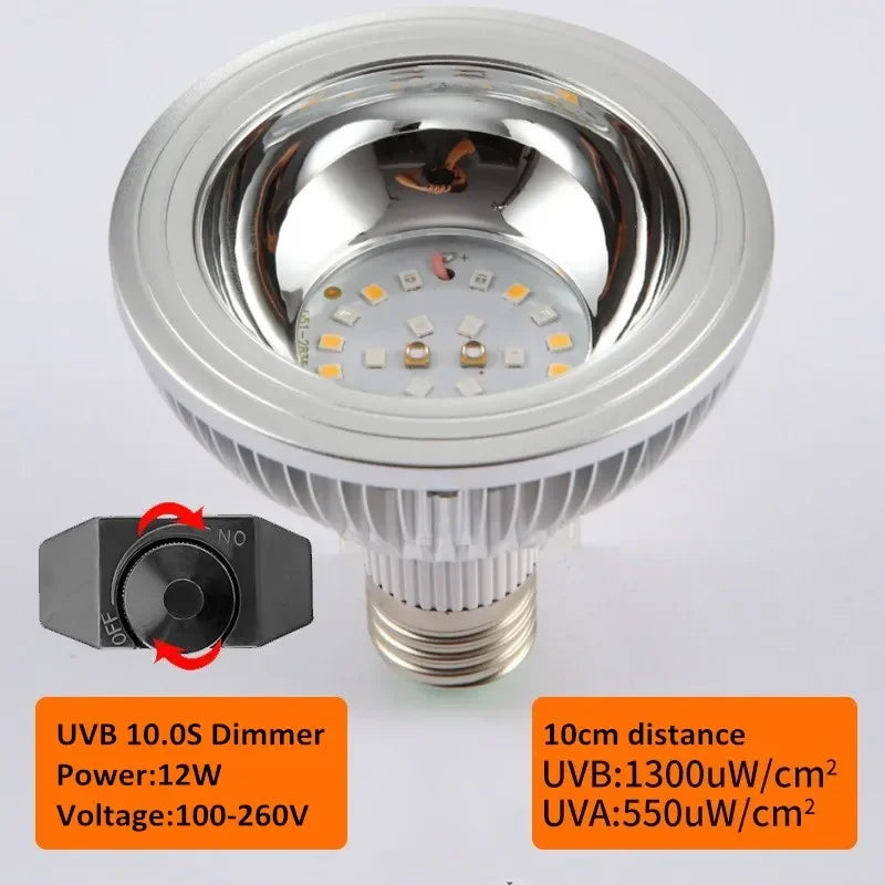 Reptile UV Lamp UVA+UVB 10.0S 20.0S Turtle Tortoise Lizard Basking Sunlight Bearded Dragon Terrarium Temperature Controller