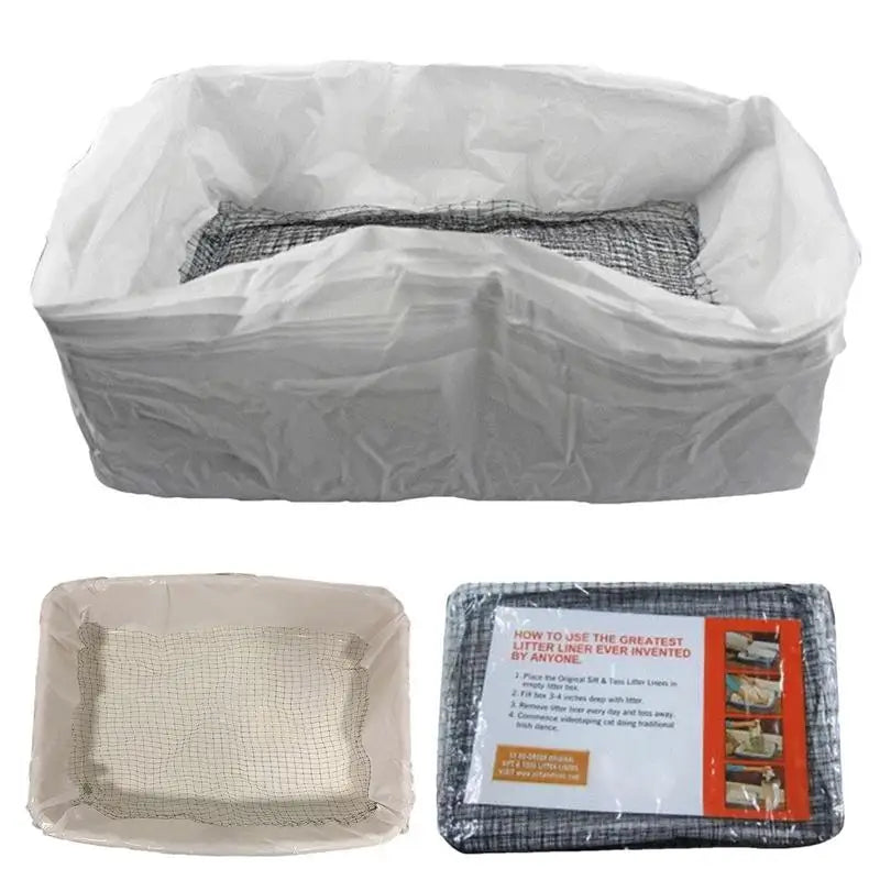 Durable Cat Litter Bags Liners 10Pcs Reusable Cat Litter Liners Bag Pet Hygienic Litter Box Liner Pet Cat Excrement Liners