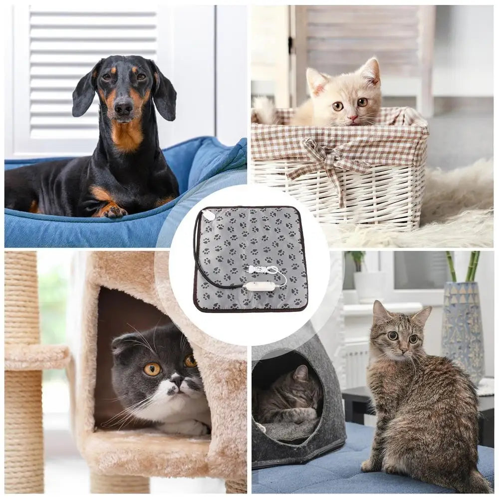 Cat Heating Pad Auto Shut Off Cat Bed Dog Heat Mat Heating Pad Waterproof Thermostat Electric Heated Mat Electric Pet Heated Bed