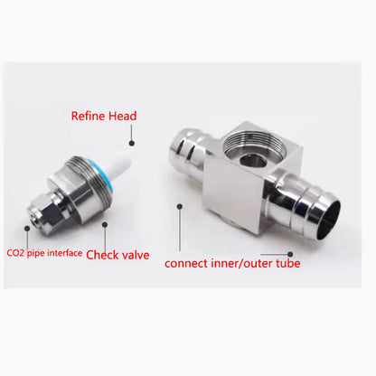 Metal ﻿Aquarium CO2 External atomizer, with bubble counter atomizer, super diffuser outside the fish tank, for aquatic plants