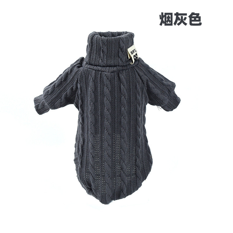 Pet Turtleneck Knitted Sweater Autumn Winter Warm Pet Puppy Dog Clothes for Small Dogs French Bulldog Dog Costume