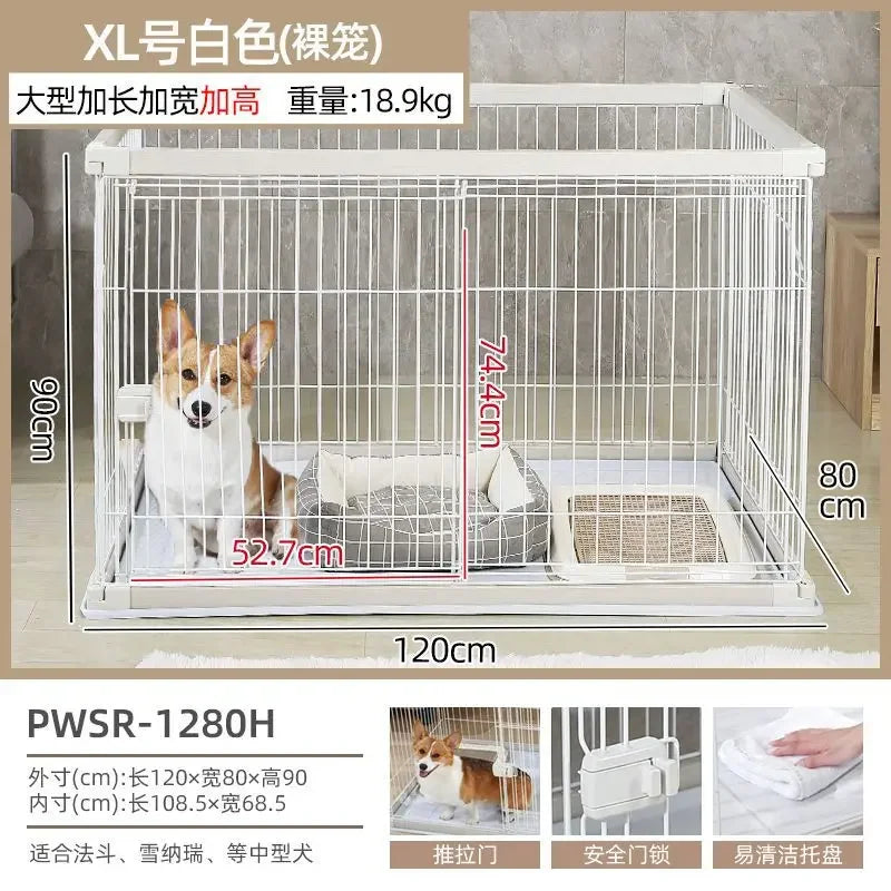 Dog Cage Alice Dog Cage Medium and Small Dog Shiba Inu Bulldog Pet Kennel Fence Indoor Fence