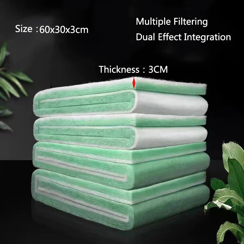 Biochemical Green White Aquarium Cotton Sponge Fish Tank Filtration Foam Green Spongs Aquarium Accessories Water Filter Cotton