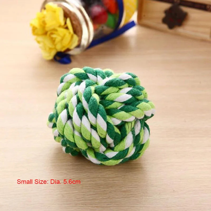 Pet Toy Chew Teething Cotton Rope Knot Ball Toys For Dog Tooth Clean Ball Bite-Resistant  Dog Chew Puppy Training InteractiveToy