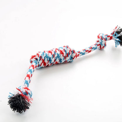 1Pcs Cotton Chew Pets dogs Toys Puppy Durable Braided Bone Knot Rope 27CM Tooth Cleaning Tool Pet Products Dropshipping Center