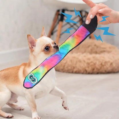 Snake Dog Toy With Squeakers Plush Puppy Toys With Squeakers At The Tail Blue Rainbow Squeaky Pet Snake Toy Long Dog Toys For