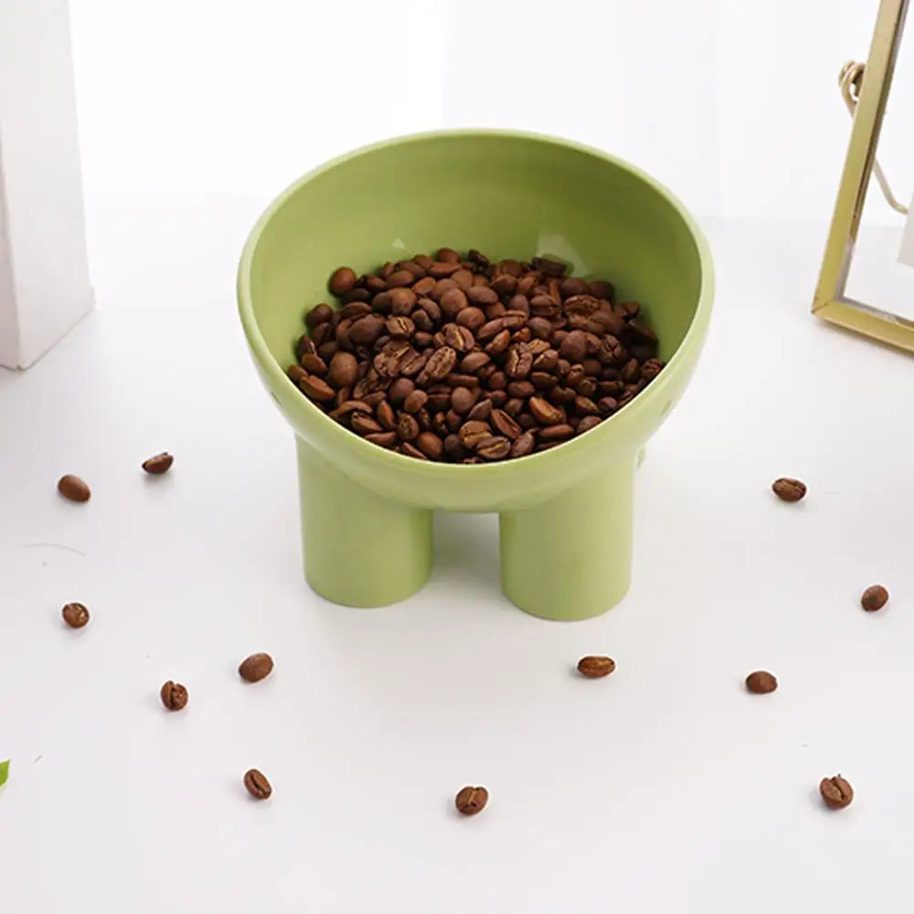 Pet Supplies Macaron Color Elephant Leg Bowl Neck Protection Oblique Mouth Cat Bowl Anti-tip Plastic Pet Bowl High-legged Cat Bo