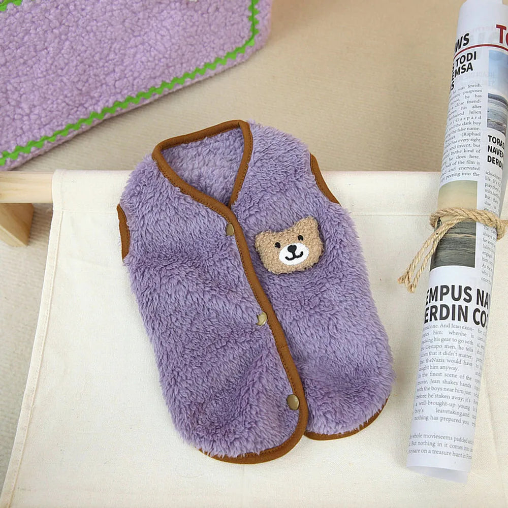 Leisure Pet Cat Clothes Winter Warm Sweatshirt Soft Cozy Cat Costume Kitten Cardigan Puppy Vest Small Dog Jacket Ropa Para Gatos