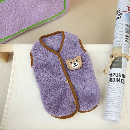 Leisure Pet Cat Clothes Winter Warm Sweatshirt Soft Cozy Cat Costume Kitten Cardigan Puppy Vest Small Dog Jacket Ropa Para Gatos
