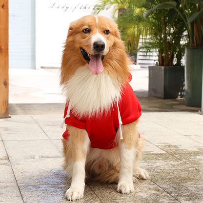 Warm Dog Clothes for Large Dogs Winter Pet Fleece Coat Sport Sweatshirt Hoodies with Snacks Pocket Gold Retriever Husky Apparel