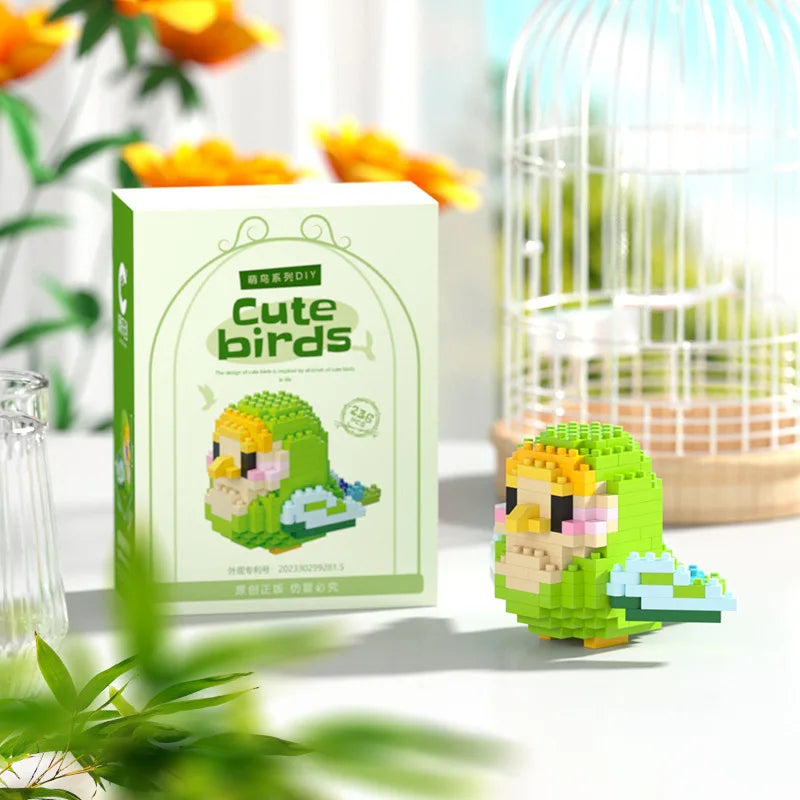 Building Blocks 3D Bird Cute Parrot Model Assemble Table Decor Children Toys for Kids Gifts Micro DIY Bricks Educational Toys