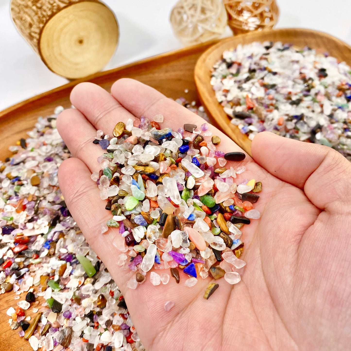 50g/100g Natural Mixed Crystal Chips & Pebbles –  Aquarium & Terrarium Decor