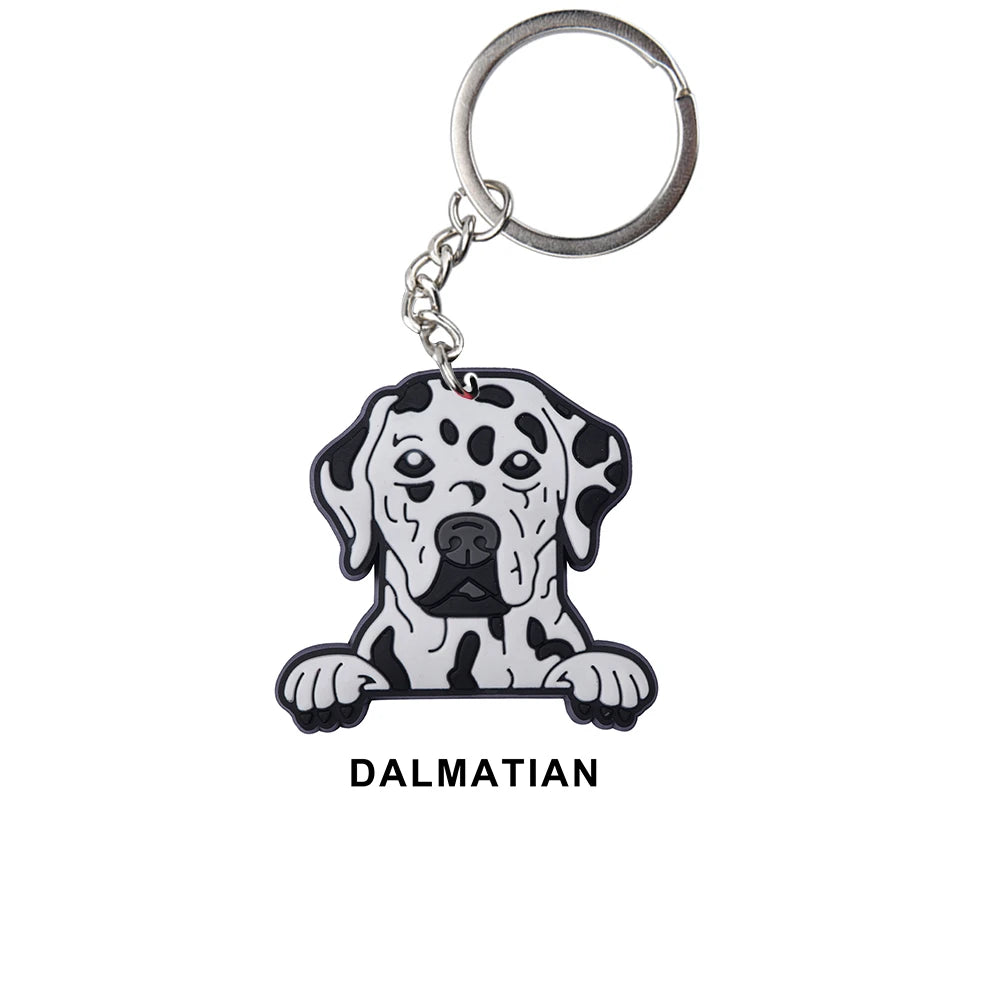 Cartoon Cool Dogs Keychains Bulldog English Springerspaniel Keyrings Maltese Greyhound Key Chains Husky Keeshond Key Rings Gifts
