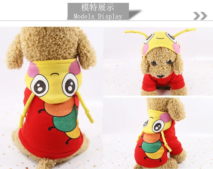 Costumes Cartoon Cute Pet Dog Clothes Winter Christmas Soft Fleece Animal Duck Owl Tiger Dinosaur Cosplay Dog Hoodies Clothes