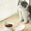Cat Bowl Ceramic High Foot Diagonal Mouth Neck Protection Cat Food Bowl Large Diameter Drinking Bowl Anti Overturning Cat Food B