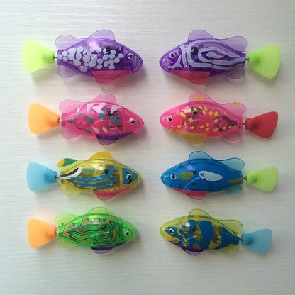 Pet Cat Toy LED Interactive Swimming Robot Fish Toy for Cat Glowing Electric Fish Toy to Stimulate Pet's Hunter Instincts