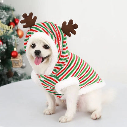 Christmas Designer Pet Dog Clothes Soft Fleece Cosplay Winter Outfits Chihuahua Puppy Sweatshirt Deer New Year Cat Clothing