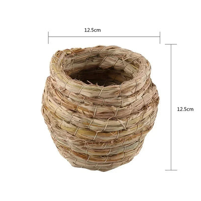 Hanging Hummingbird Bird House Bird's Nest in Straw Garden Nest Woven House Hut Straw Bird Birdhouse House Handwoven