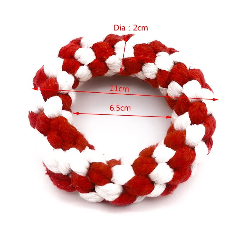 Pet Toy Chew Teething Cotton Rope Knot BonesToys For Dog Tooth Clean Ball Bite-Resistant  Dog Chew Puppy Training InteractiveToy