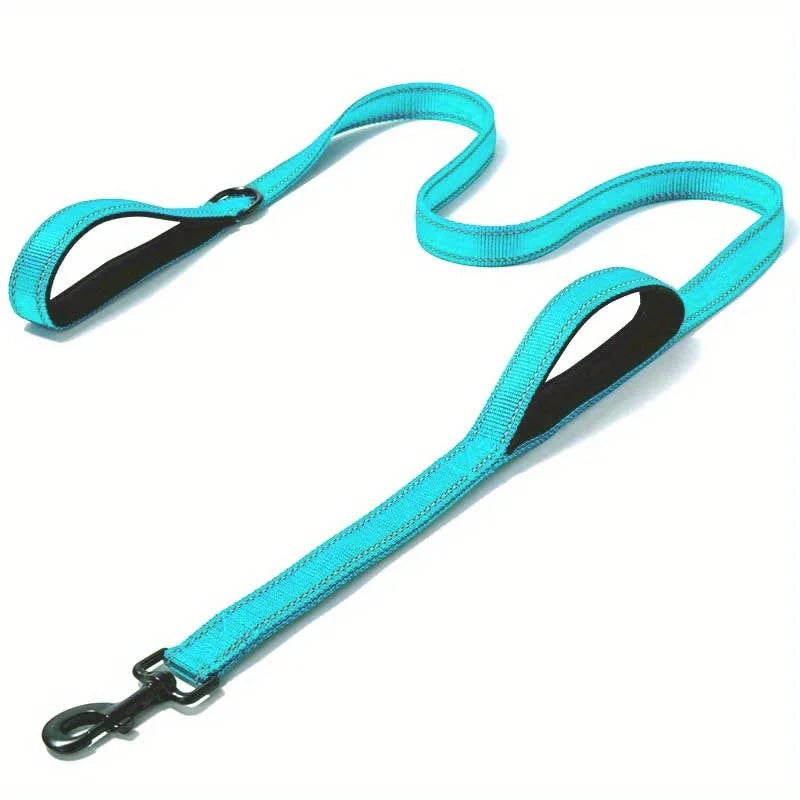 Double Handle Dog Leash, Double-Sided Reflective Night Safety, Heavy Duty For And Extra Large And Me