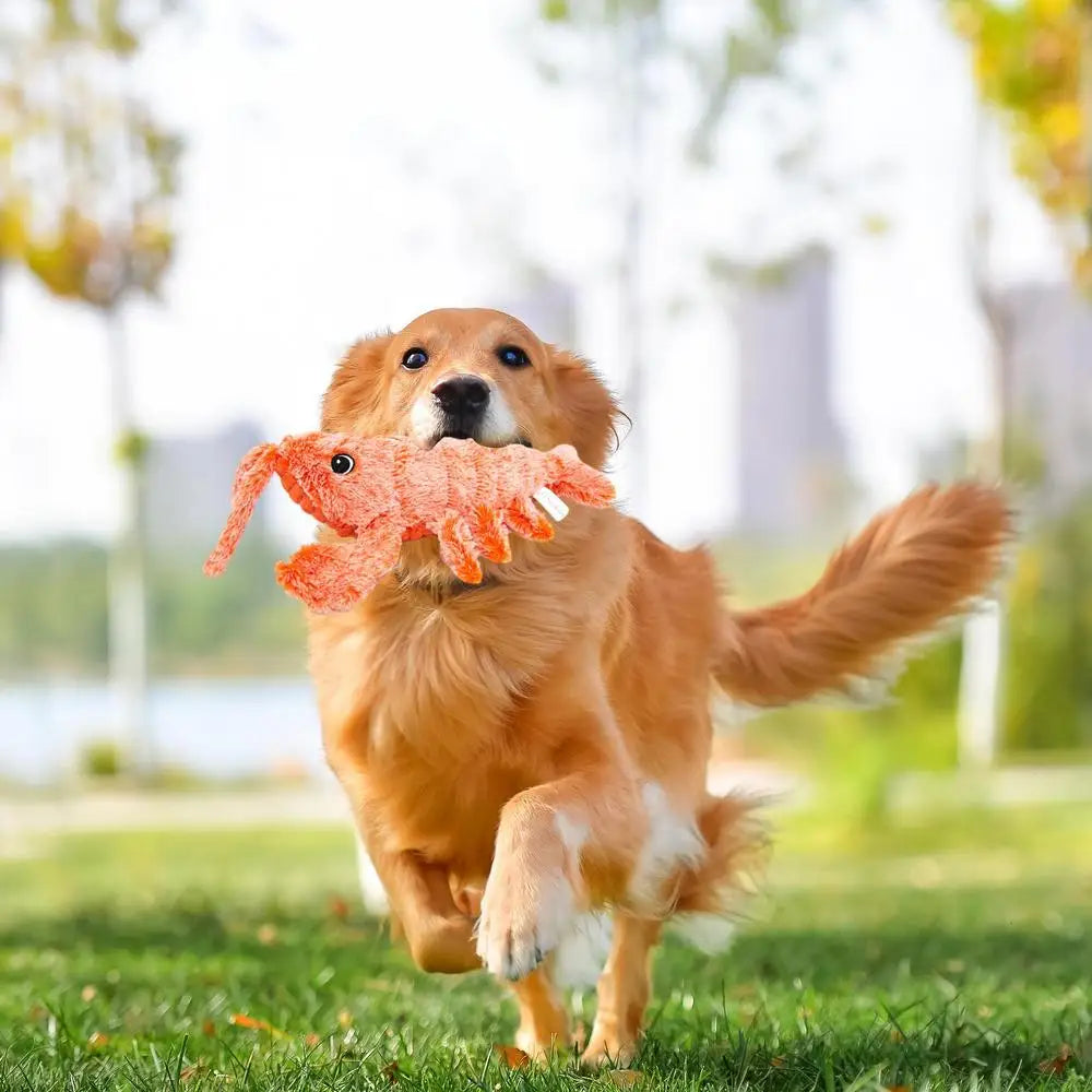 Dog Plush Chew Toy USB-Charged Pet ChewingToy Floppy Lobster Dog Toy Washable Cute Cat Toys For Puppy Dog Cats For Home Outdoor