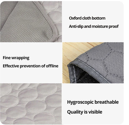 1pc Puppy Grey Ice Silk Cooling Pad Summer Cool Breathable Cooling Washable Reusable Bite Resistance Small Pet Cat Sleeping Pad