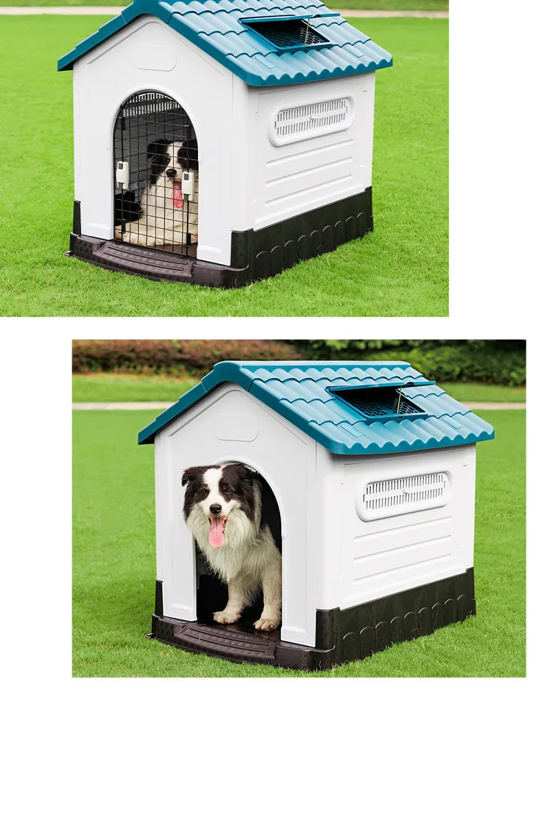 Plastic Kennel Four-season Universal Sunscreen Dog Shed Large, Medium and Small Dogs Outdoor Rainproof Pet Nest with Toilet Dog