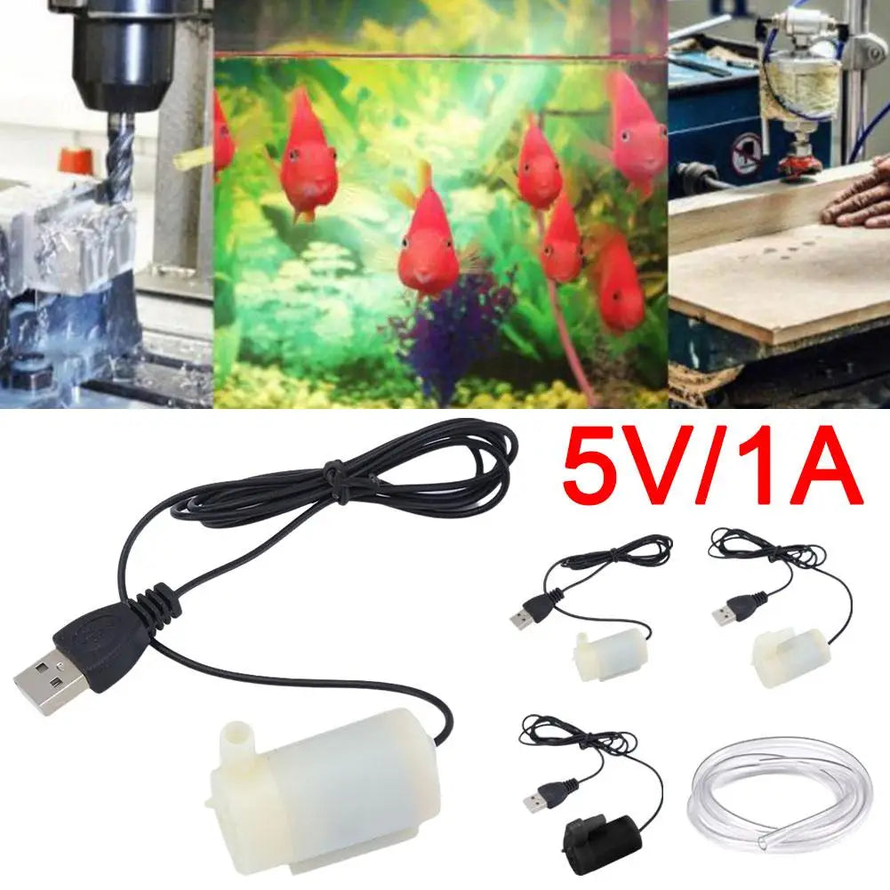 Super Quiet DC 5V USB Brushless Motor Pump Portable Hydroponic Water Submersible Mini Tank Water Fish Circulating Pump Foun E3D9