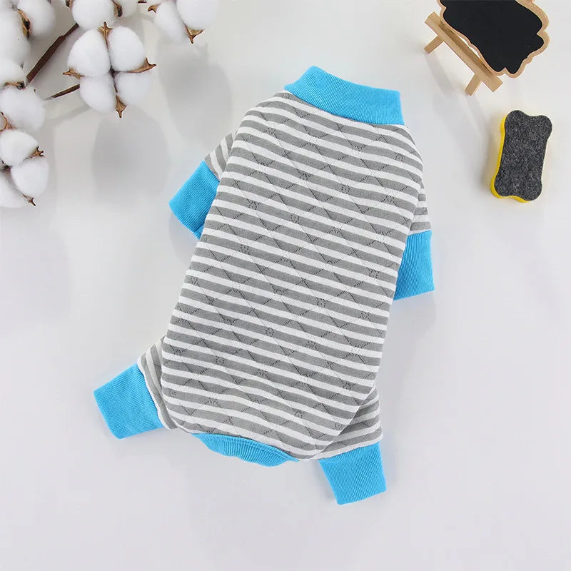 Winter Dog Jumper Small Dog Clothes for Small Dogs Pugs Outfits Clothes  Dog Costume Yorkshire Terrier Chihuahua Stripe Hoodie