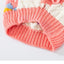 Knitted Flower Pet Dog Sweaters Orange Winter Warm New Year Clothing for French Bulldog Outfits Fancy Small Puppy Overalls
