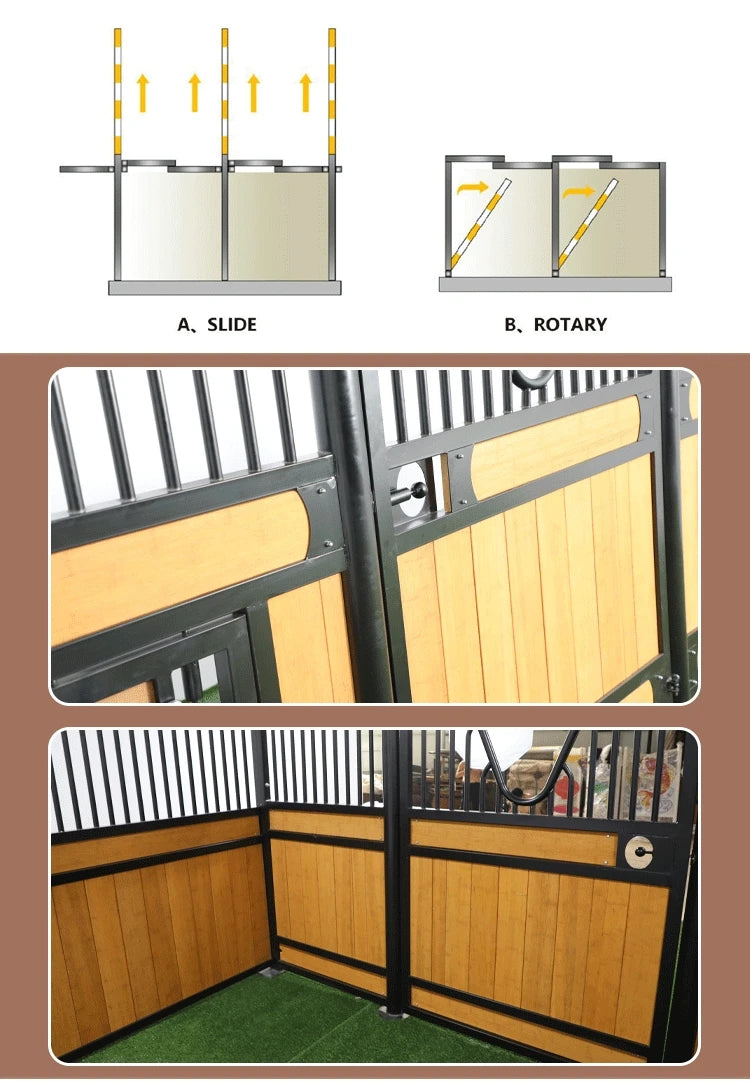 Beautiful Bamboo Horse Box Powder Coated Classic Equine Stall for Farms and Horse