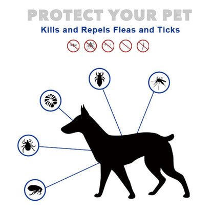 Adjustable Pet Flea and Tick Collar for Dogs 8 Months Prevention Cat Dog Collar Anti-Mosquito Insect Pest Repellent Pet Supplies
