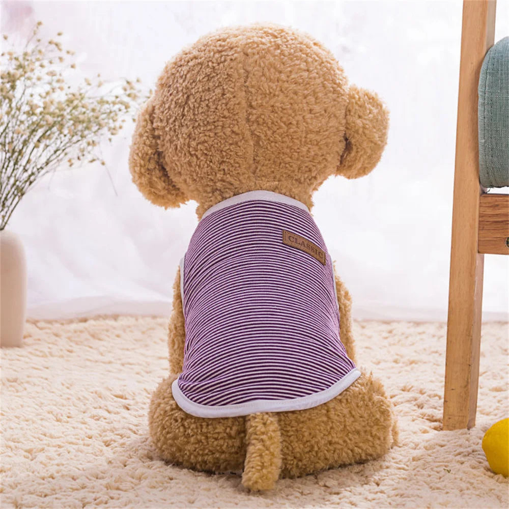 Classic Stripe Pet Cat Clothes for Cats Summer Dog Cat Vest Shirt katten kleding Kedi Suit Goods For Pets Cats Costume Clothing