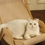Sisal Cat Chair Wooden Cat Lounge Chair Cozy Stable Pet Furniture Pet-Friendly Multi-Functional Cat Scratcher Cat Beach Chair