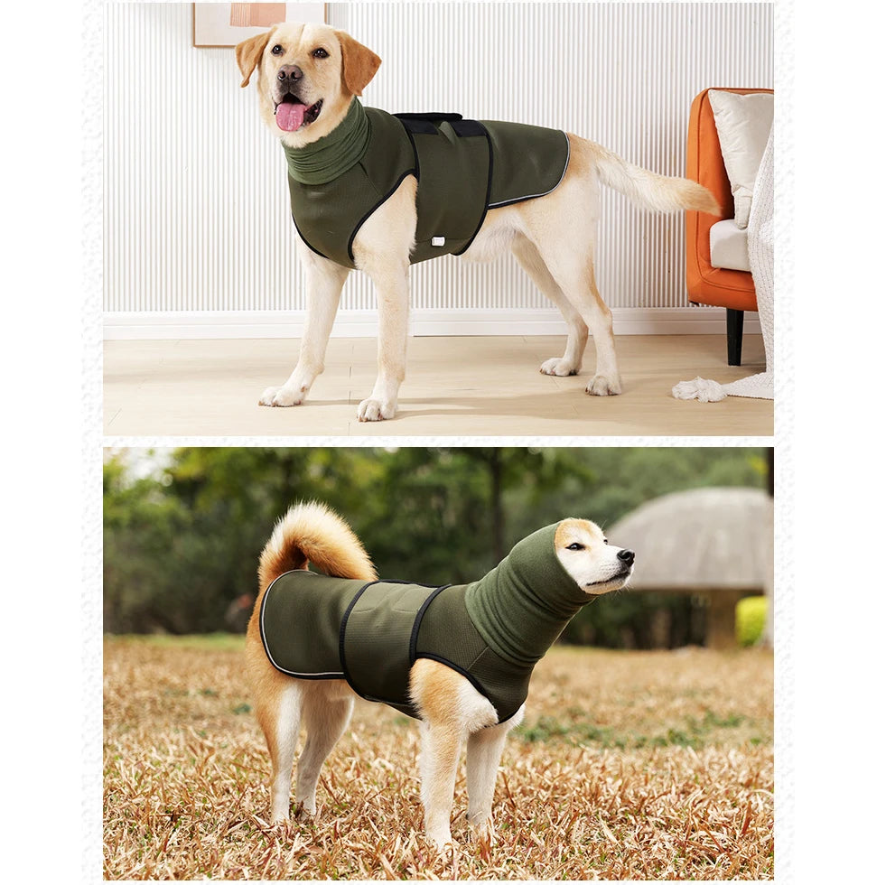 Dog Relief Calming Vest Dog Anti Anxiety Jacket Reflective Turtleneck Coat with Hood Small Medium Large Dogs Clothes