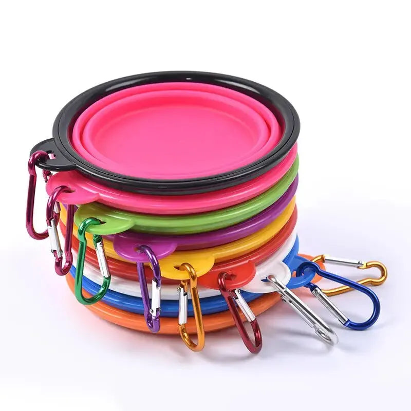 Hot Selling Camping Travel Portable Folding Dog Pet Food Water Bowl
