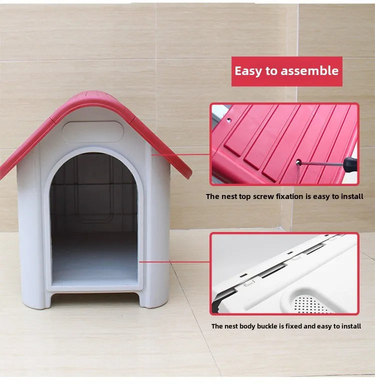 Outdoor kennel with toilet, sun protection in summer, universal in all seasons, outdoor rain-proof dog house, warm in winter, s