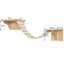 1 Piece Wall Mounted Wooden Cat House Cat Bridge Cat Hammock Hanging Bed with Jumping Platform for Kitten Perch and Rest