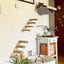 Wall Mounted Cat Climbing Shelves Cat Hammock with Ladder and Scratching Post Wooden Platform Pet Furniture for Kitten Playing