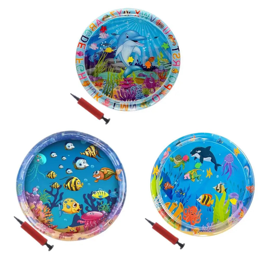 Cats Water Sensory Play Mat Sea Fish Themed Mat Pet Kids Play Sensory Water Pad Children Game Water Sensor Play Pad Gift Pad